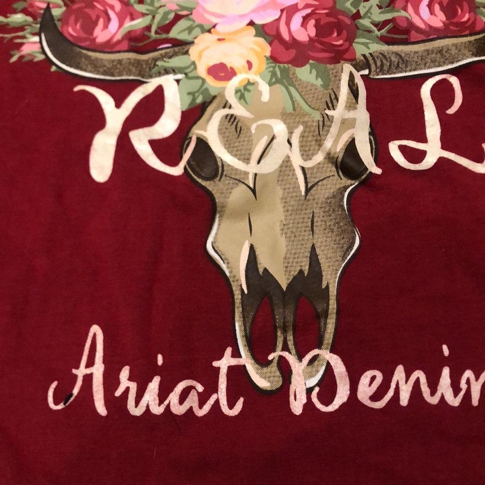 Women’s Ariat Long Sleeve V Neck steerhead - Picture 2 of 9